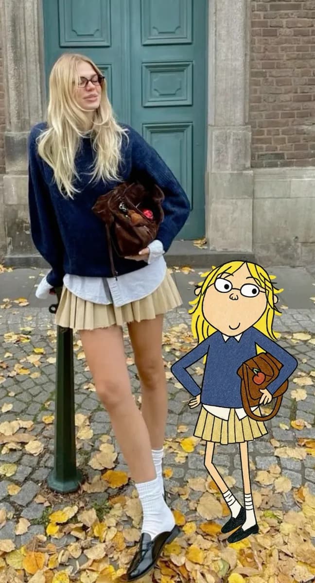 Finished hand-drawn Charlie and Lola style character